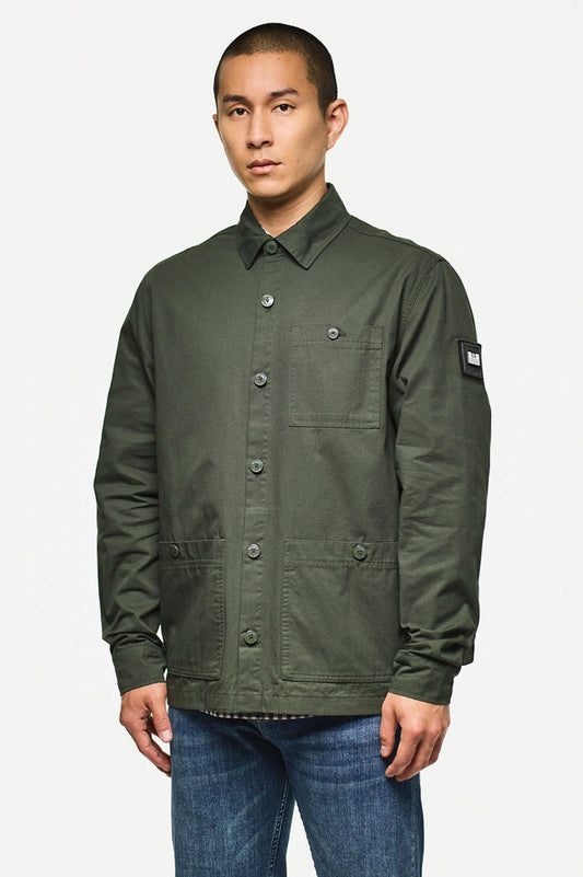 Weekend Offender Hynde Over-Shirt Black Forest Green
