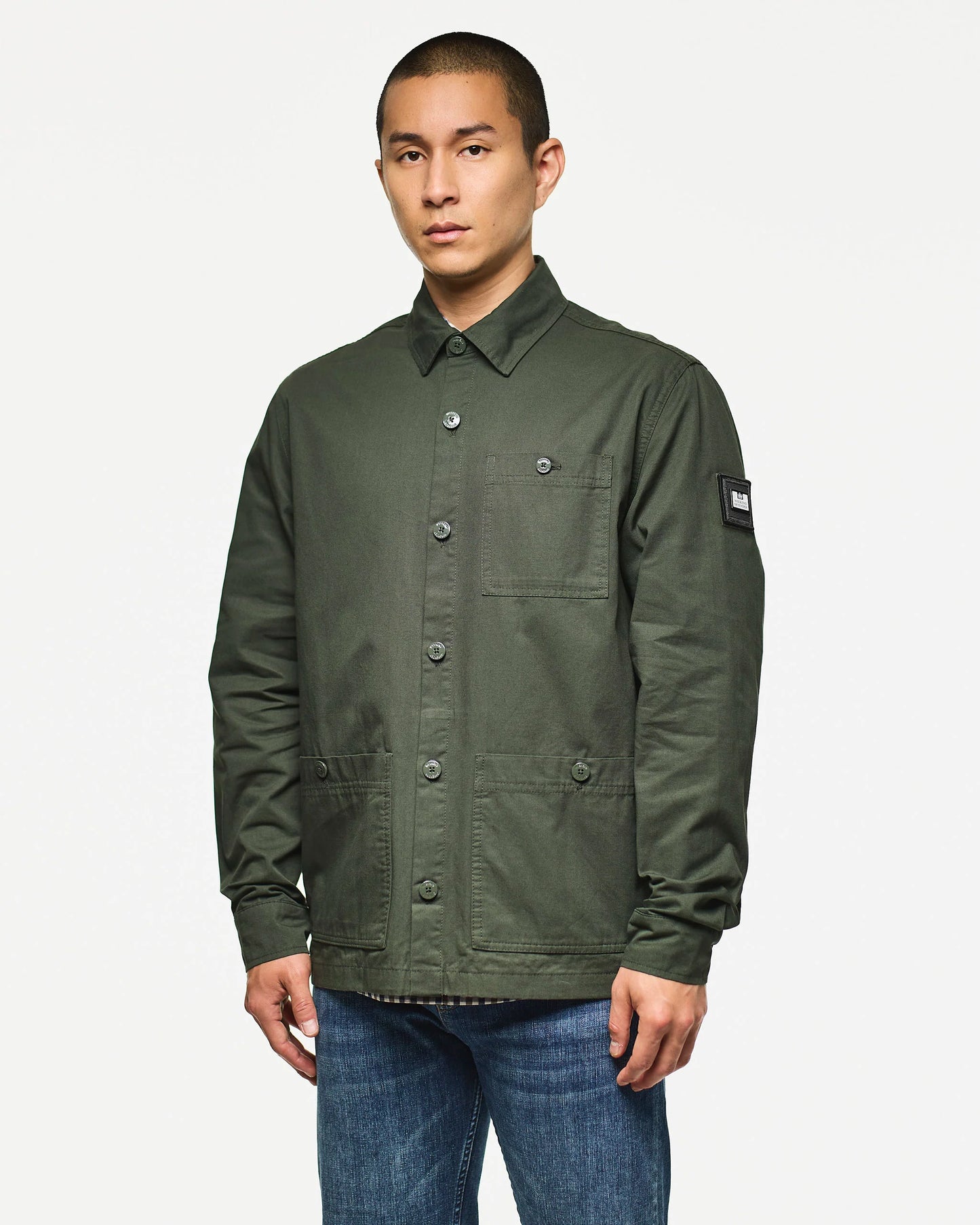Weekend Offender Hynde Over-Shirt Black Forest Green