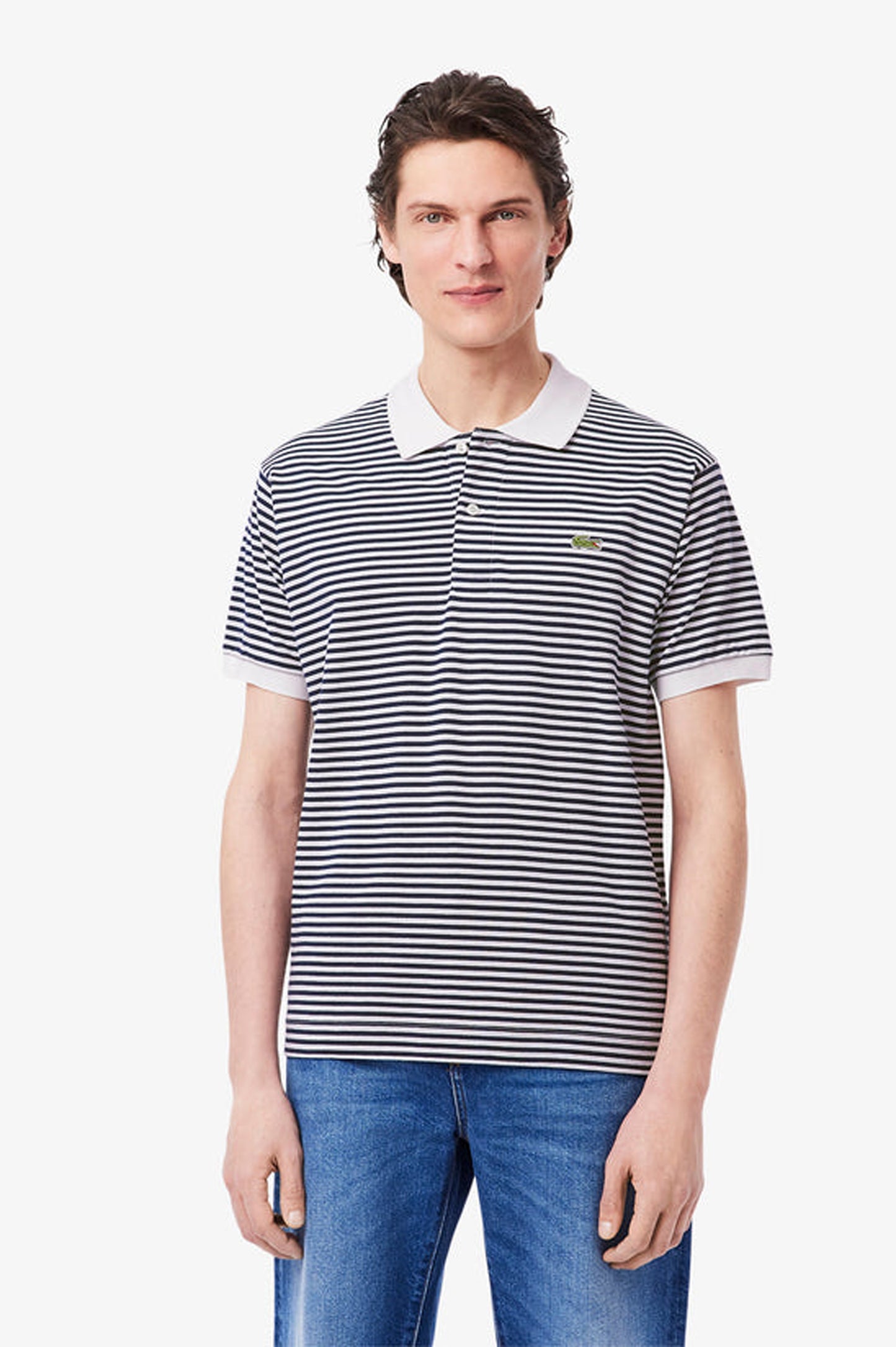 Lacoste Classic Fit L.12.12 Striped Petit Piqué Polo Shirt