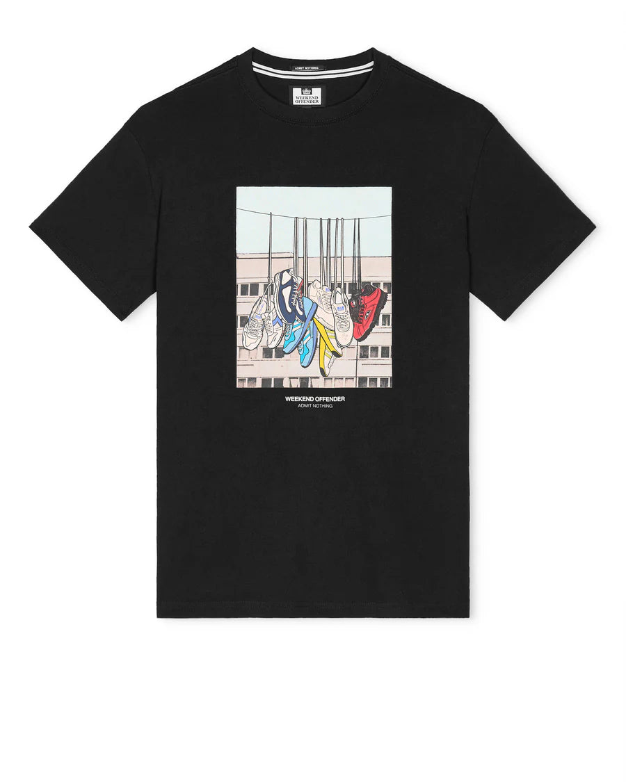 Weekend Offender Battle Lines Graphic T-Shirt Black