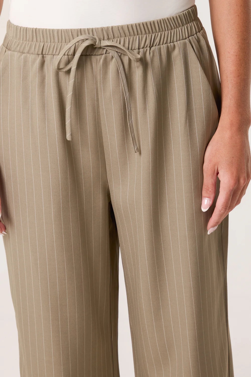 Nova of London Elasticated Pinstripe Wide Leg Trousers