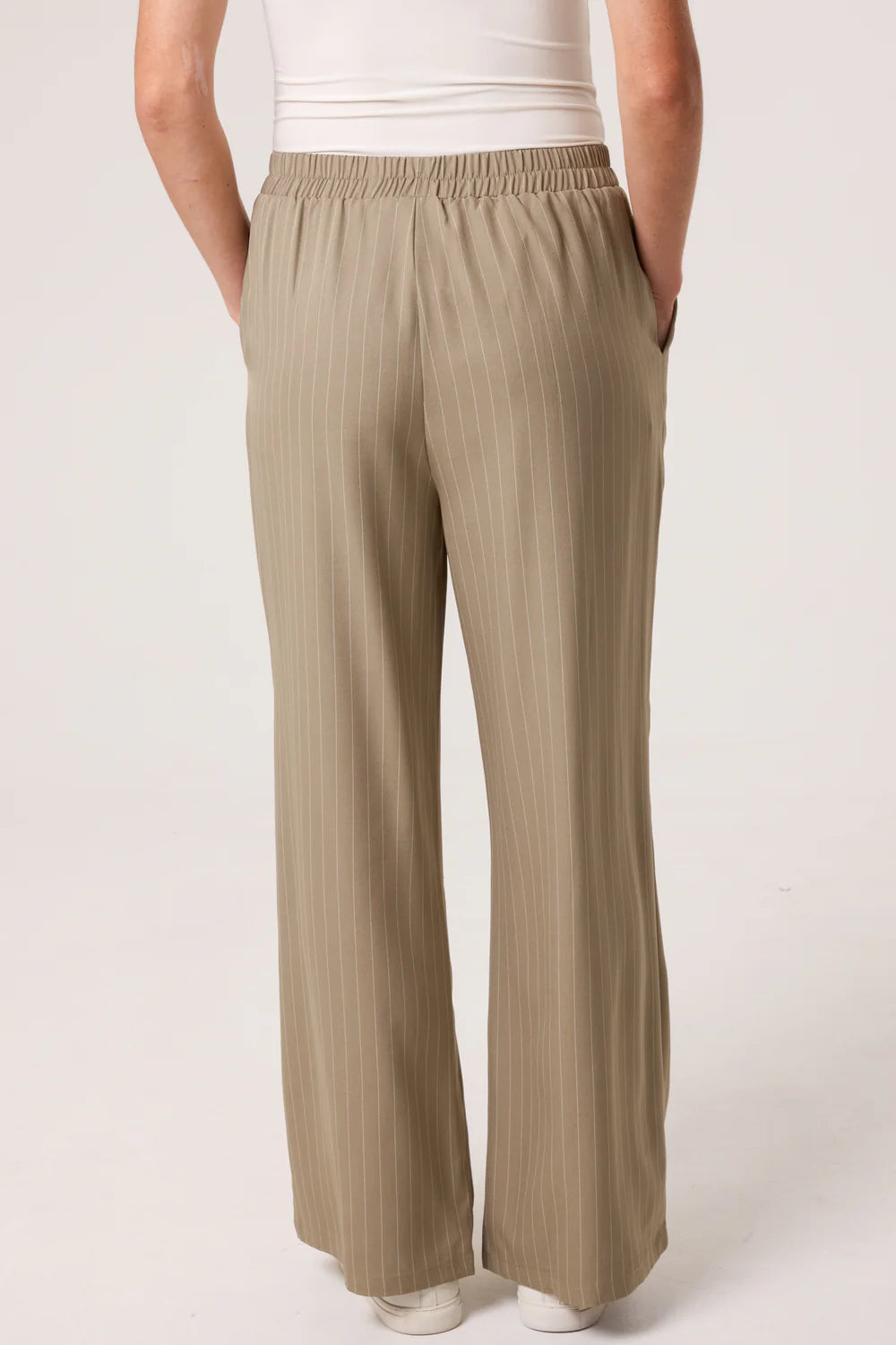 Nova of London Elasticated Pinstripe Wide Leg Trousers