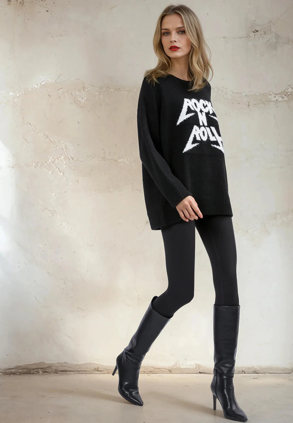 Religion Revolution Oversized Jumper Black