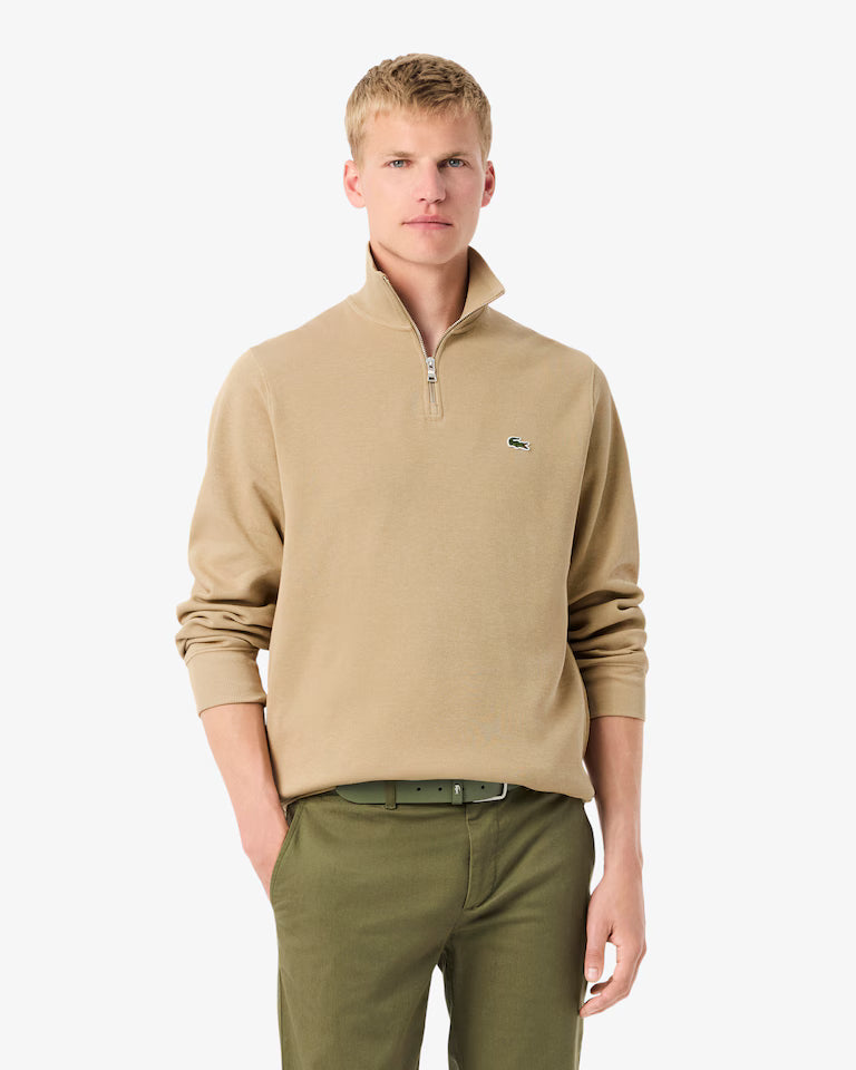 Lacoste Zip-Up High Neck Interlock Sweatshirt