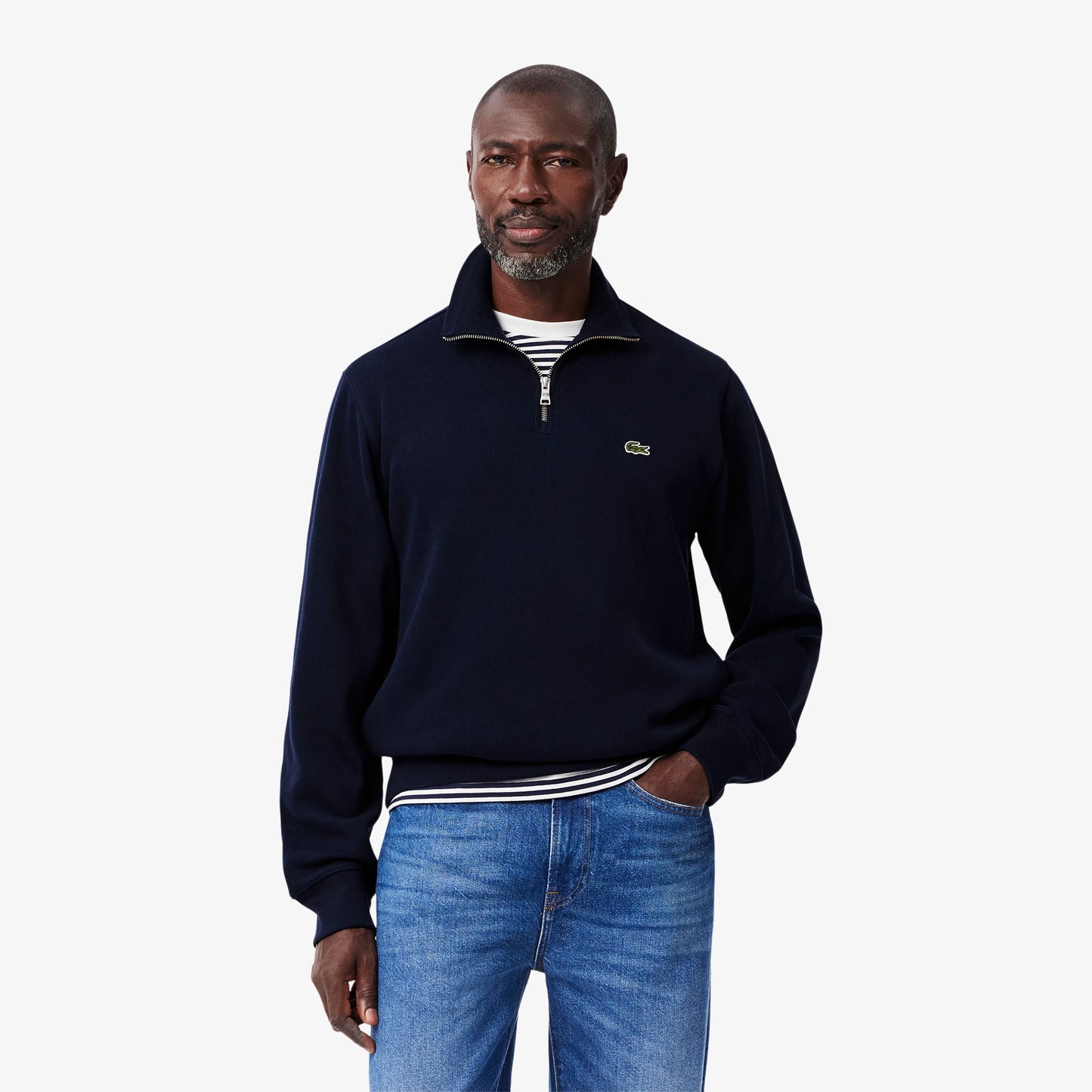 Lacoste High Neck Zipped Interlock Sweatshirt