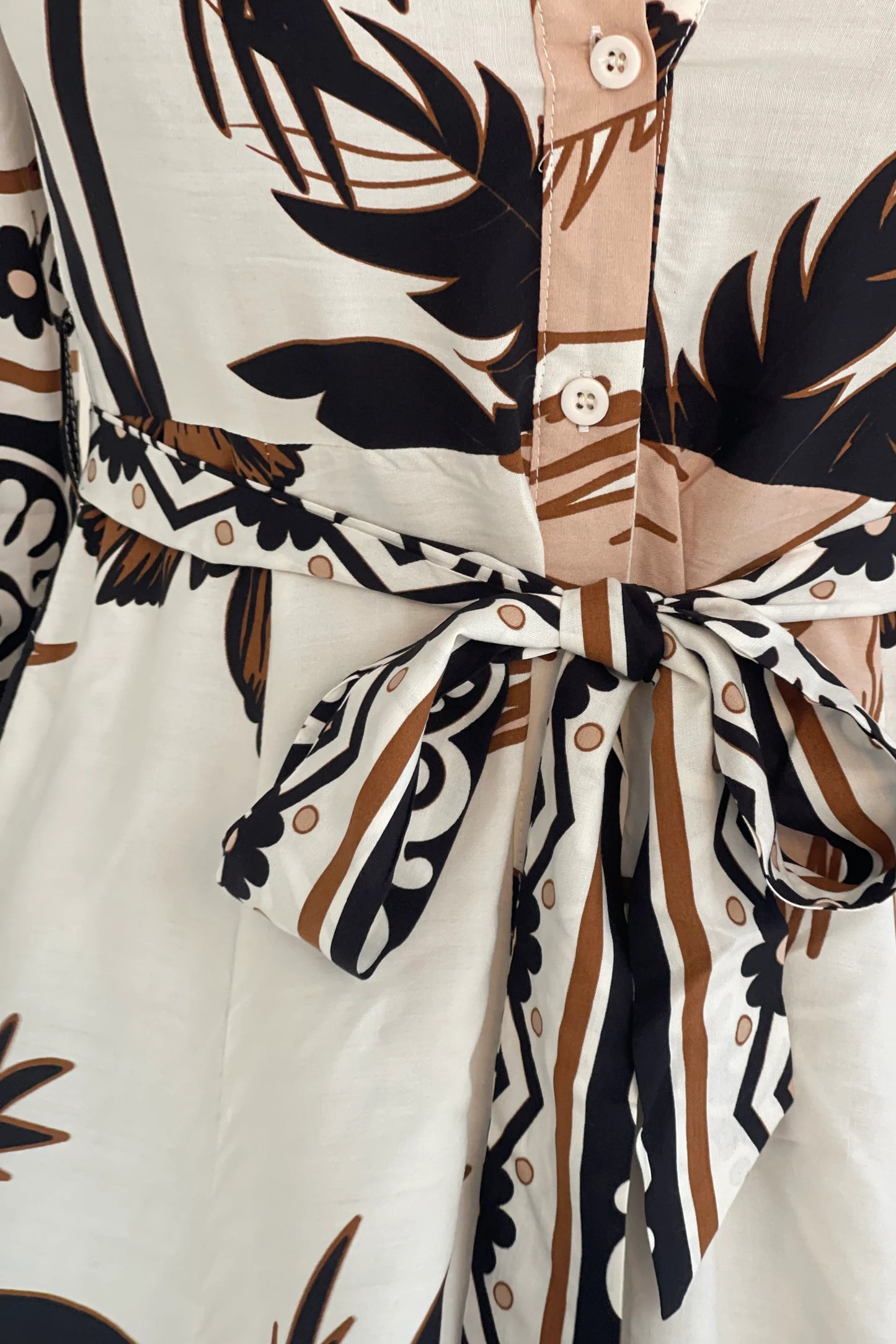 Girl in Mind Angela Palm Print Shirt Maxi Dress