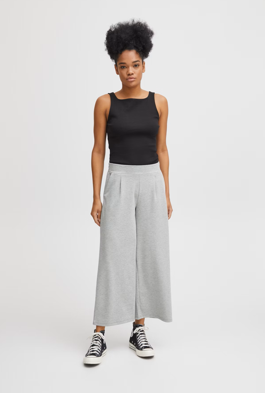 Ichi Ihkate Ankle Length Wide Trousers