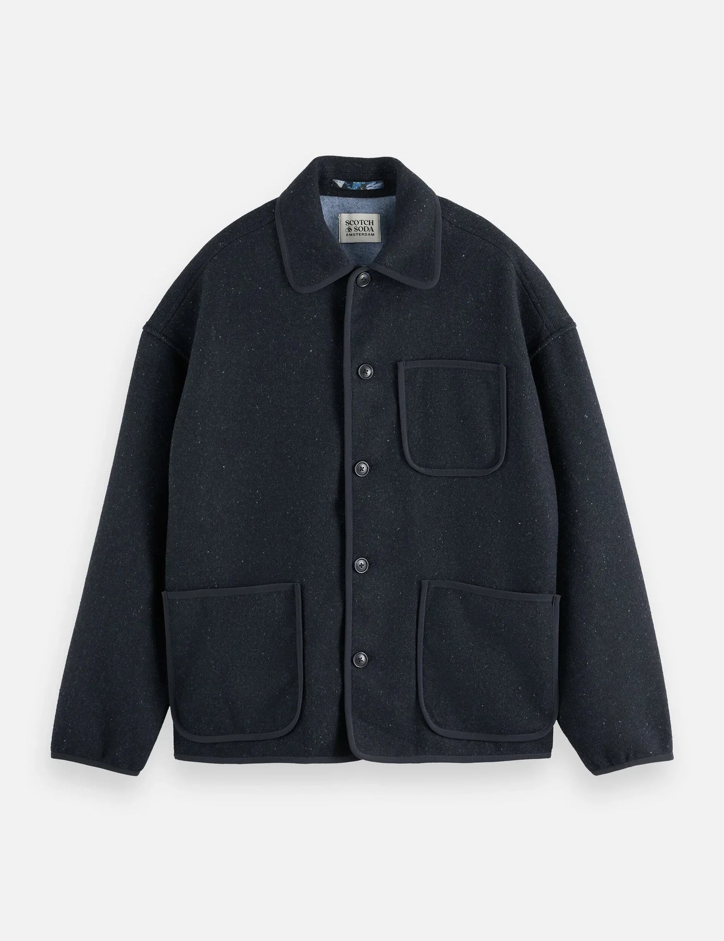 Scotch & Soda Double Faced Wool Blend Overshirt/Jacket - Sky Captain