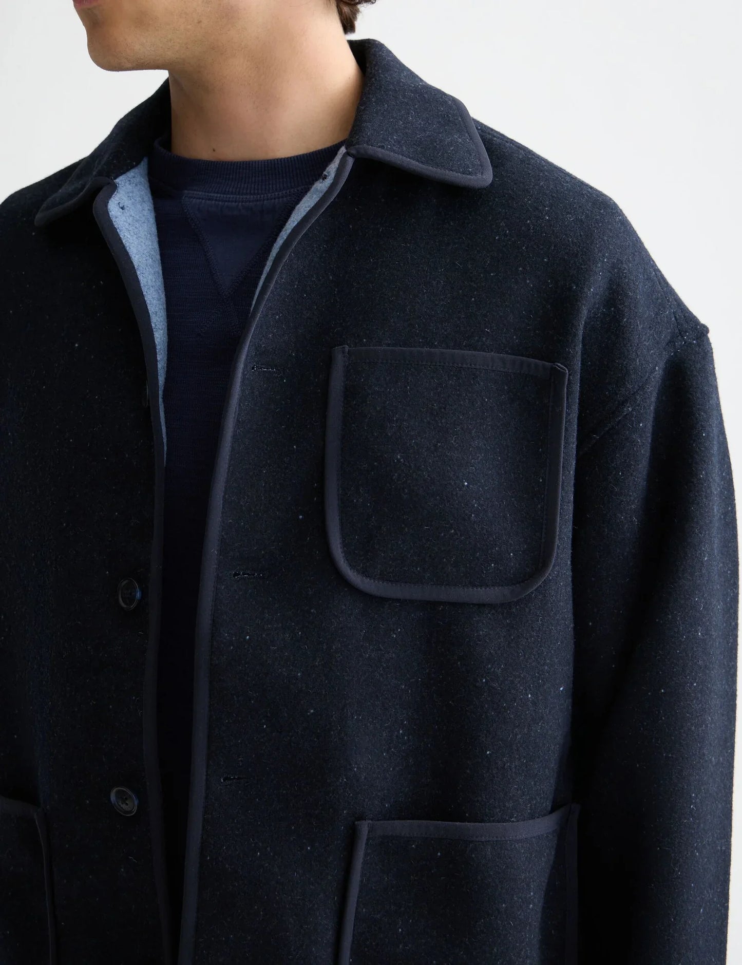 Scotch & Soda Double Faced Wool Blend Overshirt/Jacket - Sky Captain