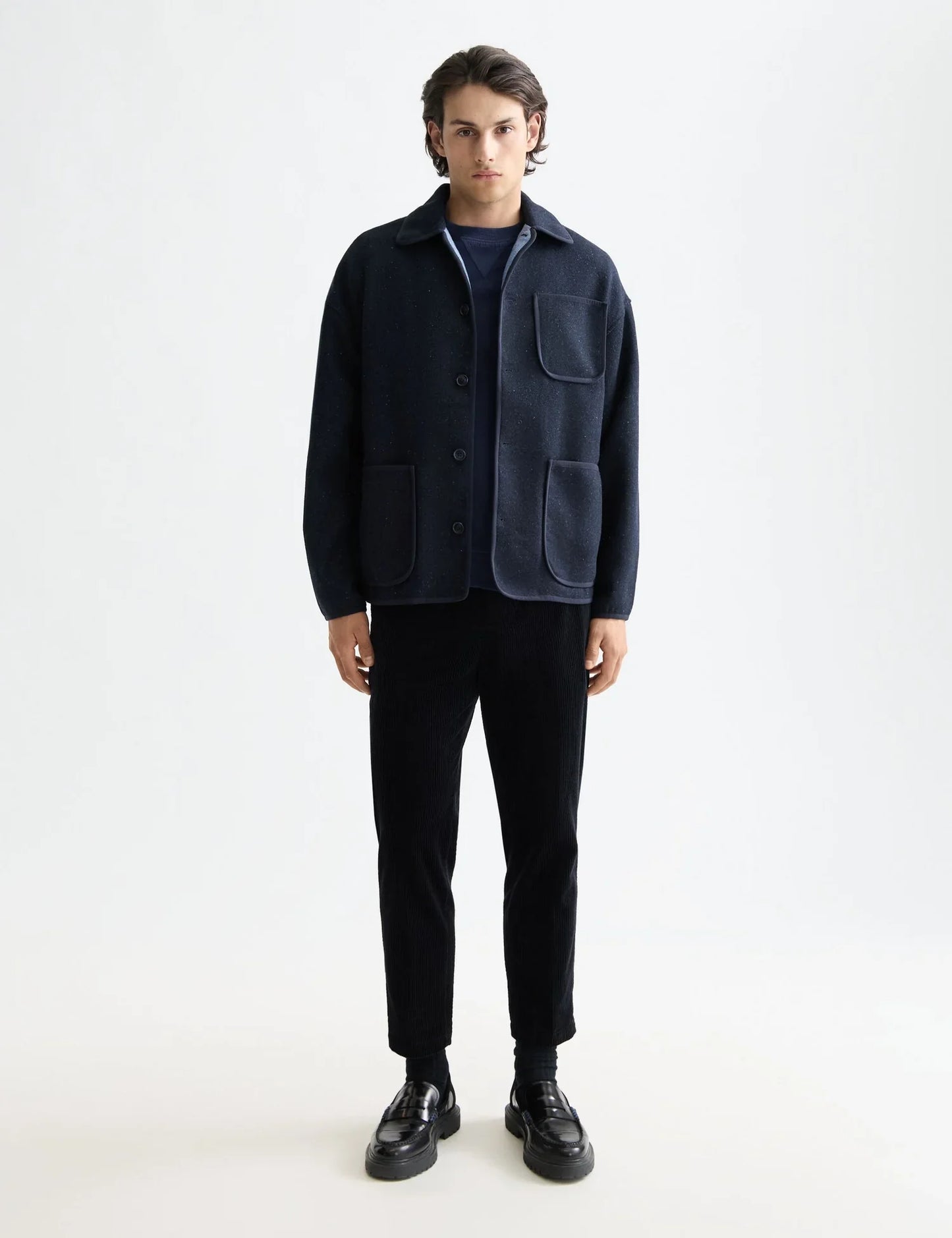Scotch & Soda Double Faced Wool Blend Overshirt/Jacket - Sky Captain