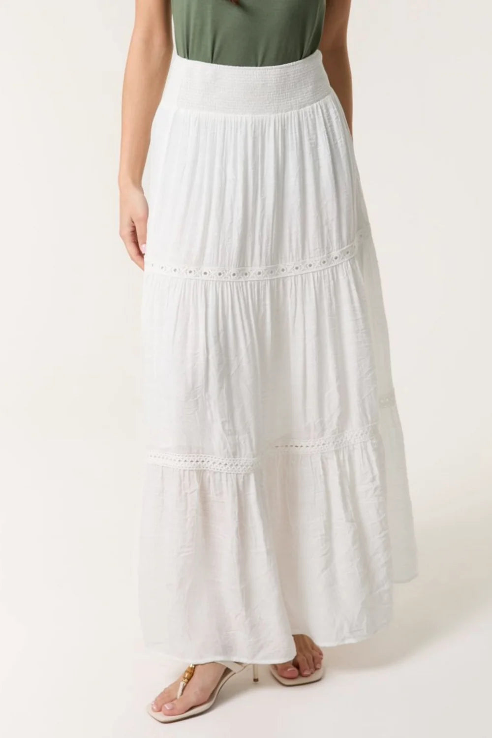 Nova of London Crochet Tiered Maxi Skirt