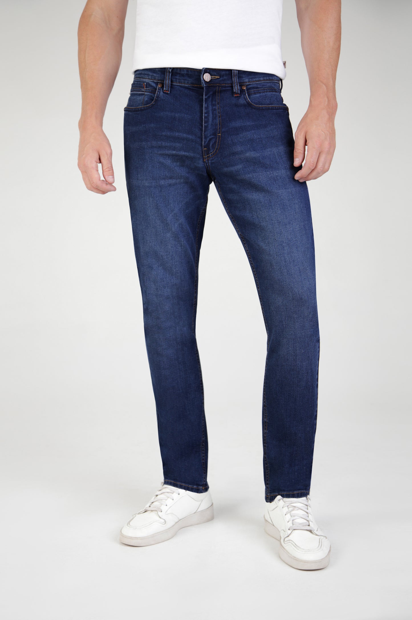 Mish Mash 1984 Zest Tapered Stretch Mid Blue Jean