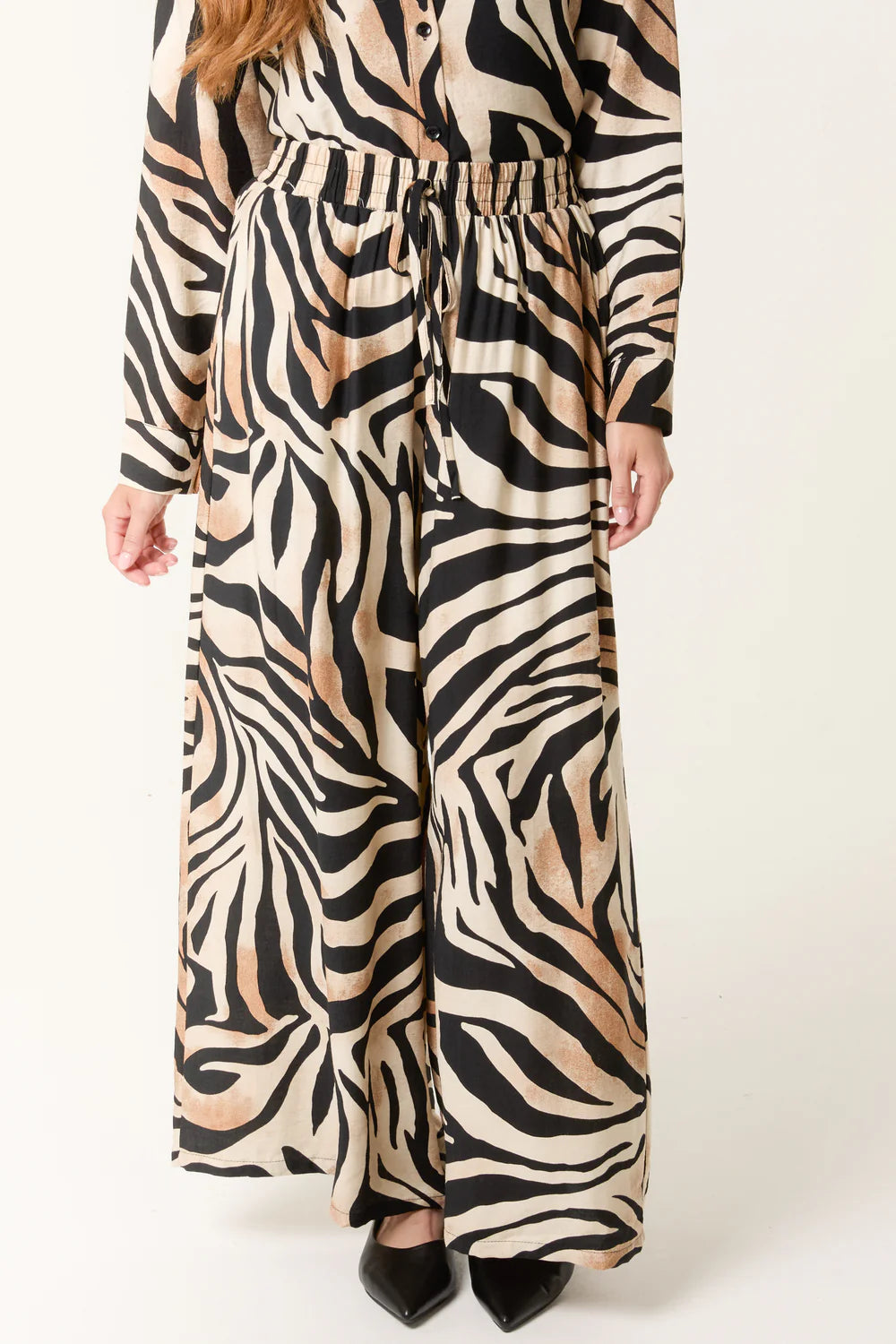 Nova of London Zebra Print Wide Leg Trousers