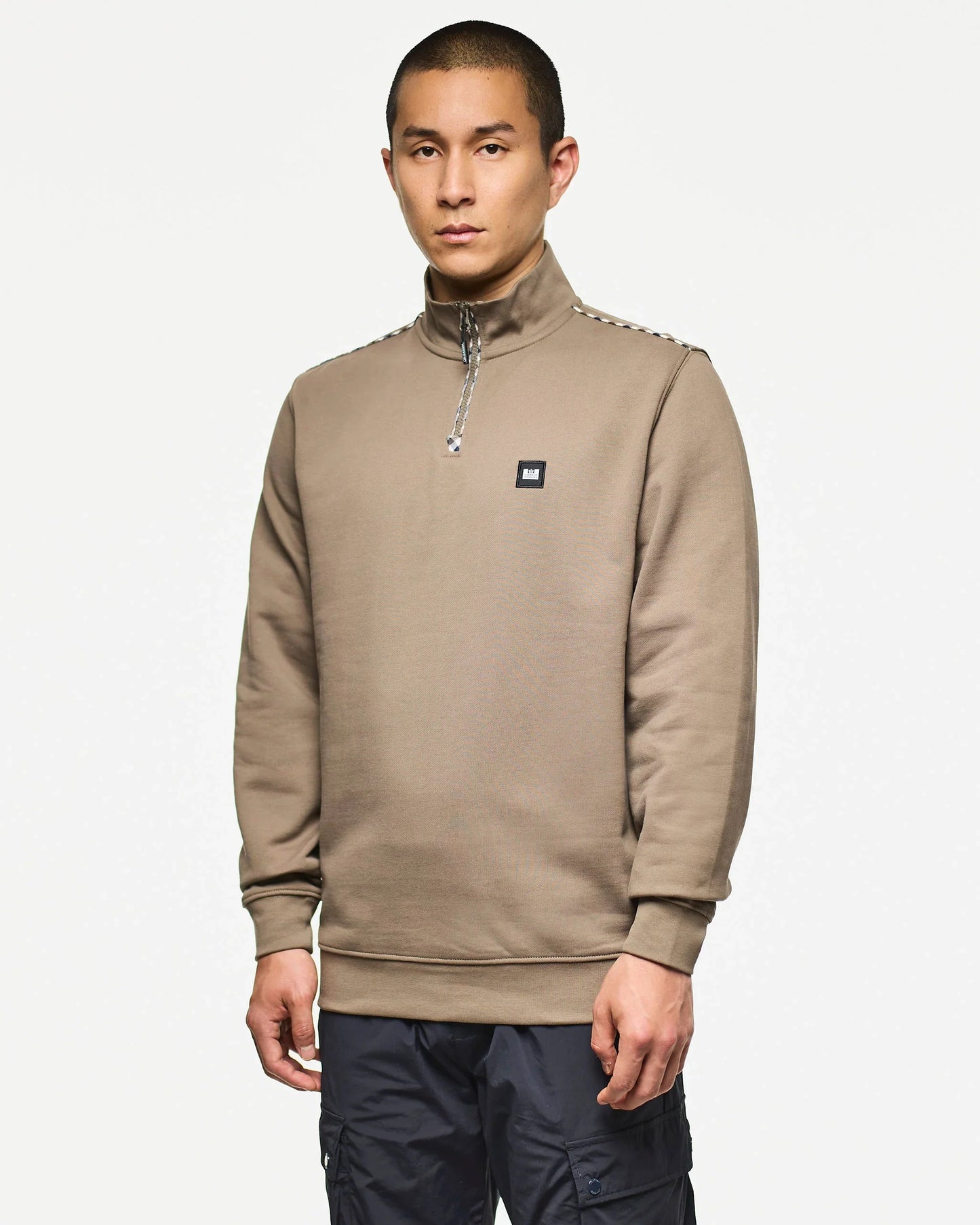 Weekend Offender Matisa Quarter Zip Sweatshirt Tobacco Brown