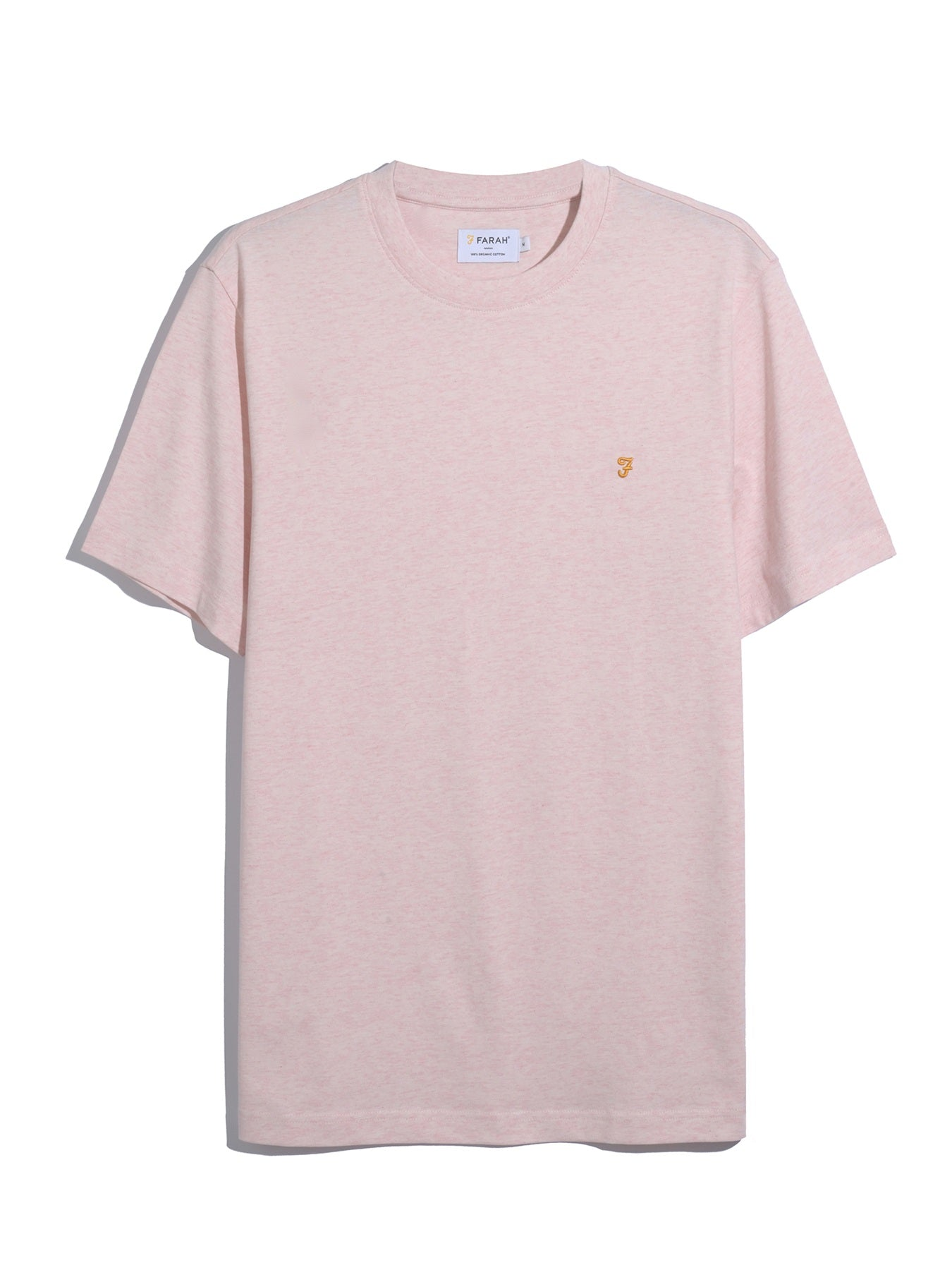 Farah Danny Regular Fit Organic Cotton T-Shirt In Pink Marl