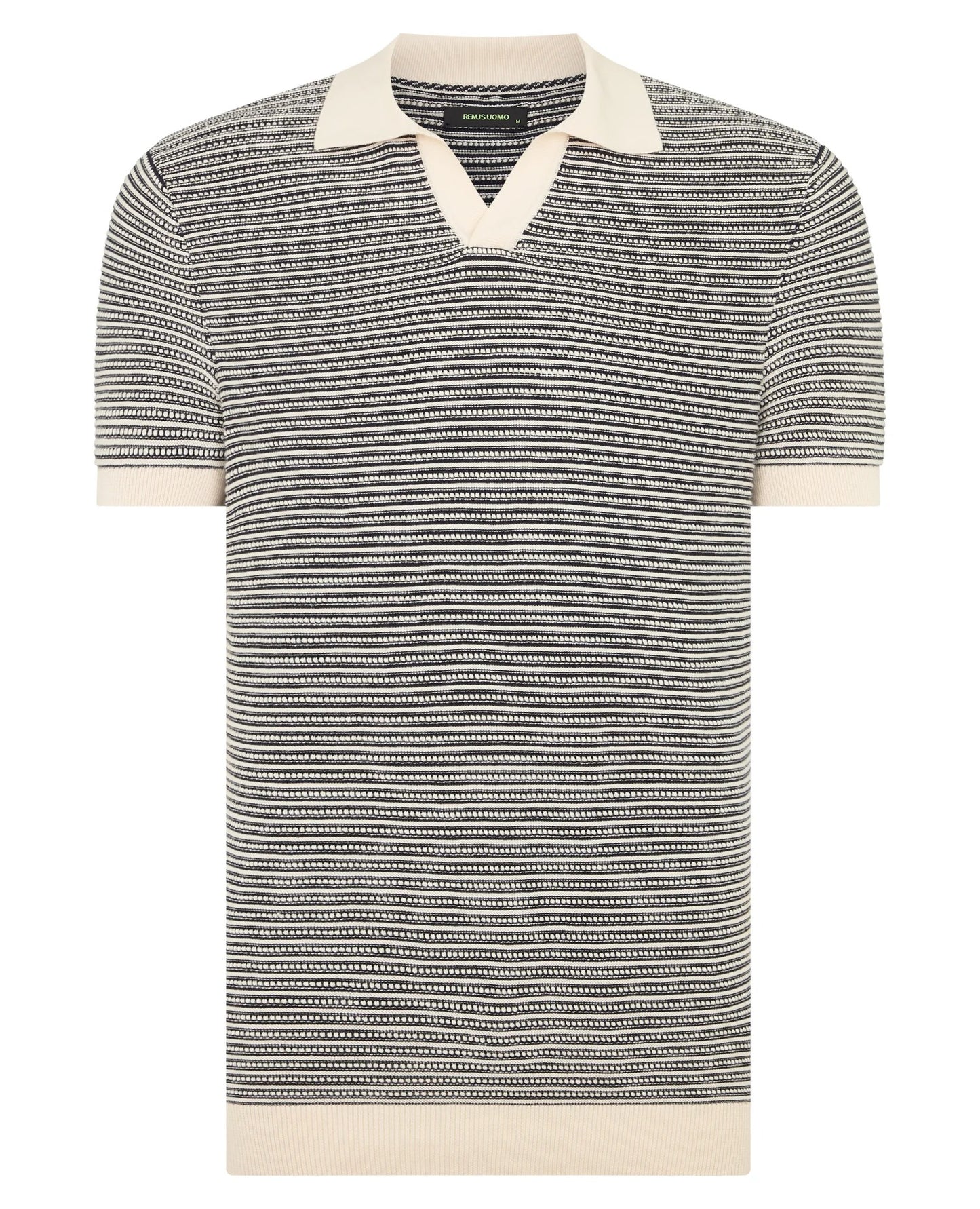 Remus Uomo Stripe Knit V-Neck Polo
