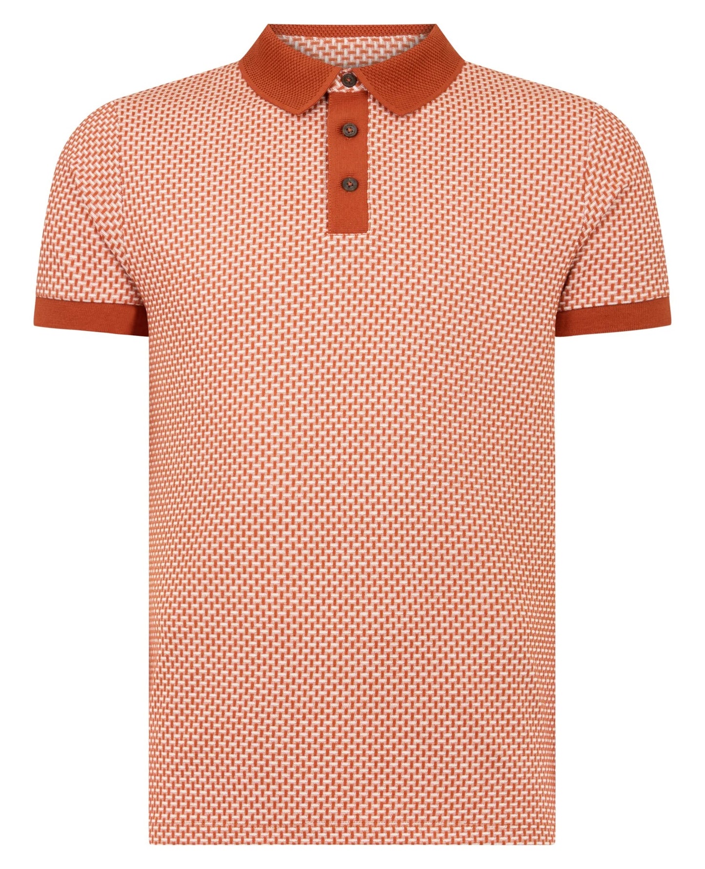 Remus Uomo Weave Design Stretch Polo Shirt