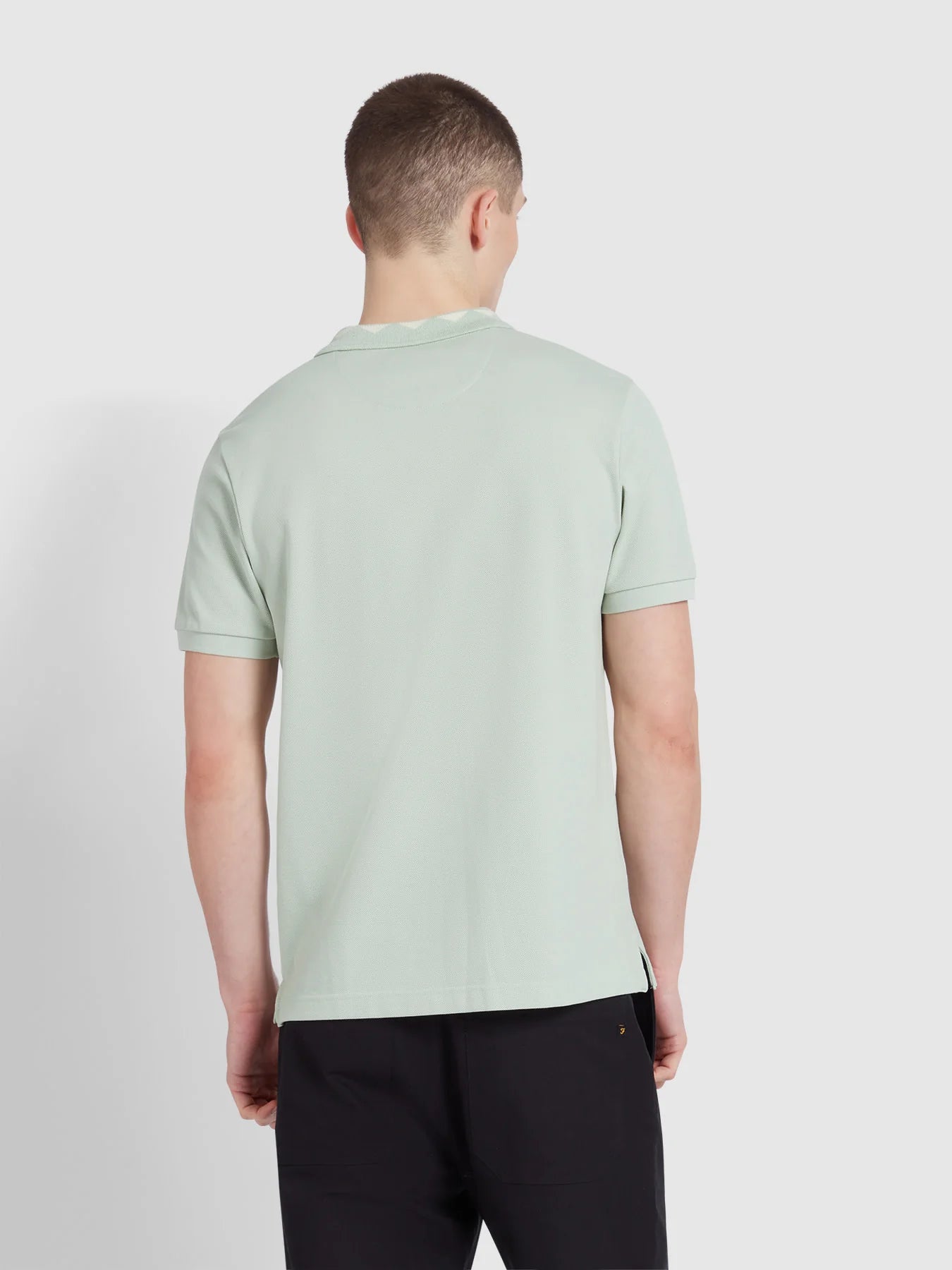Farah Reeves Zig Zag Tipped Collar Polo Shirt