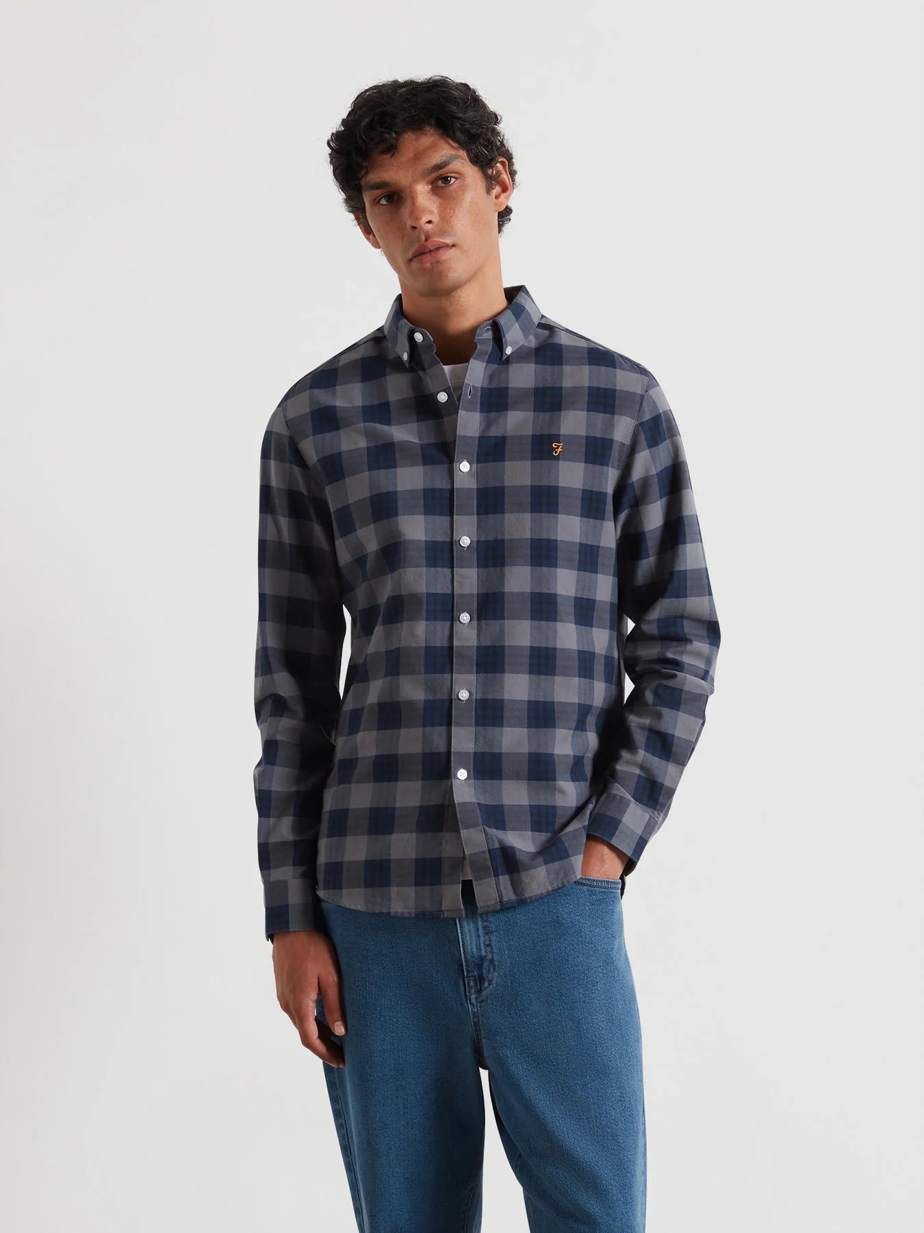 Farah Brewer Check Oxford Shirt