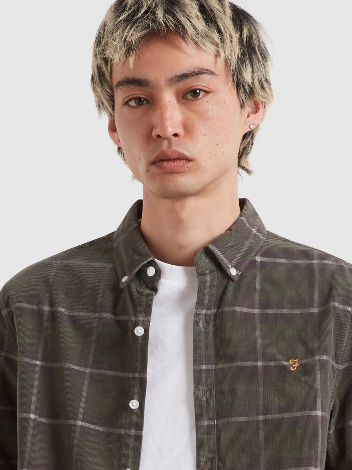 Farah Maverick Regular Fit Check Cord Shirt