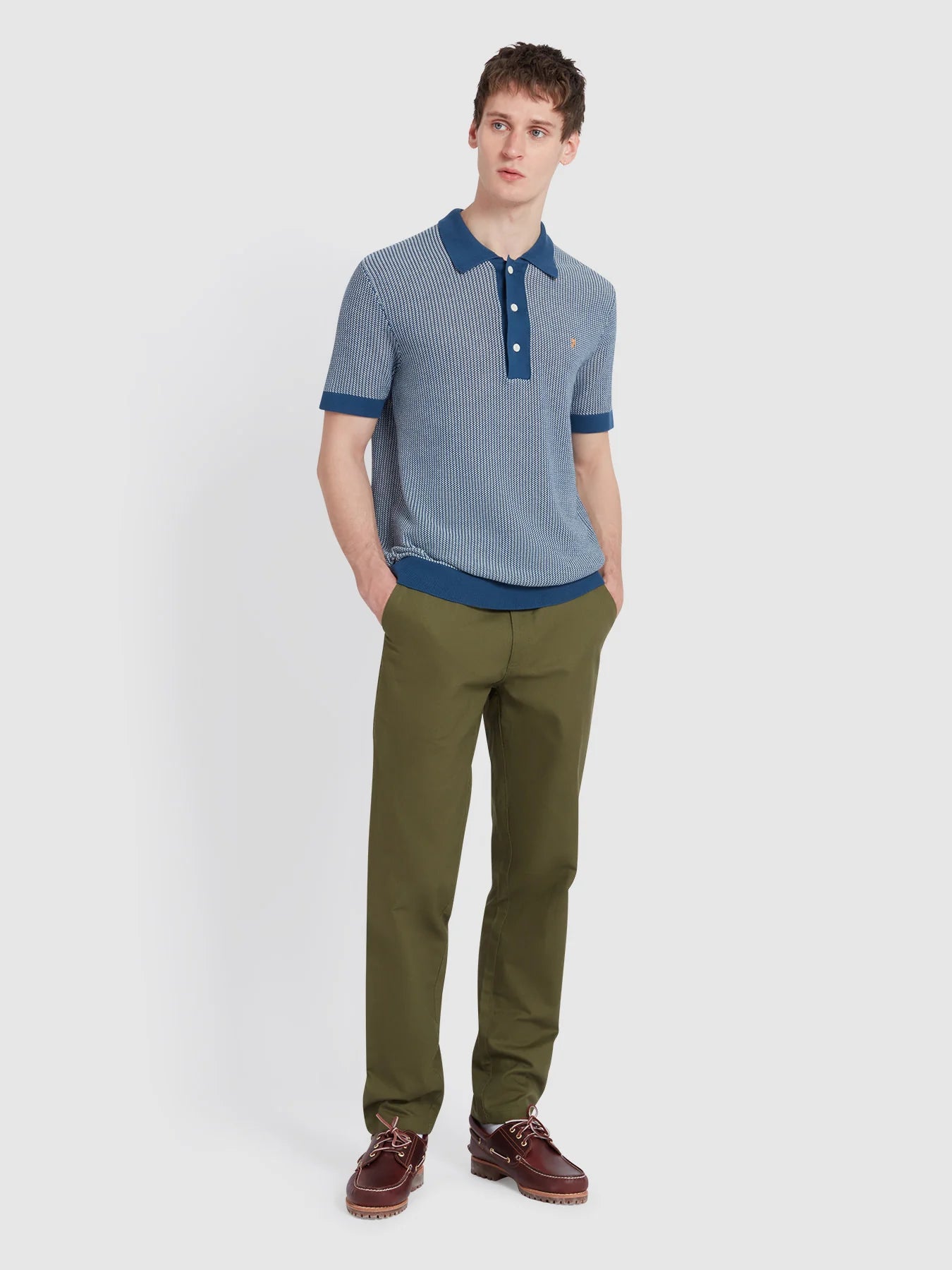 Farah Sandford Knitted Polo Shirt
