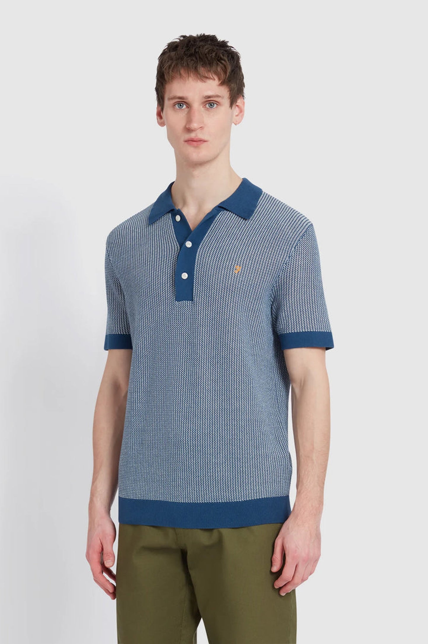 Farah Sandford Knitted Polo Shirt