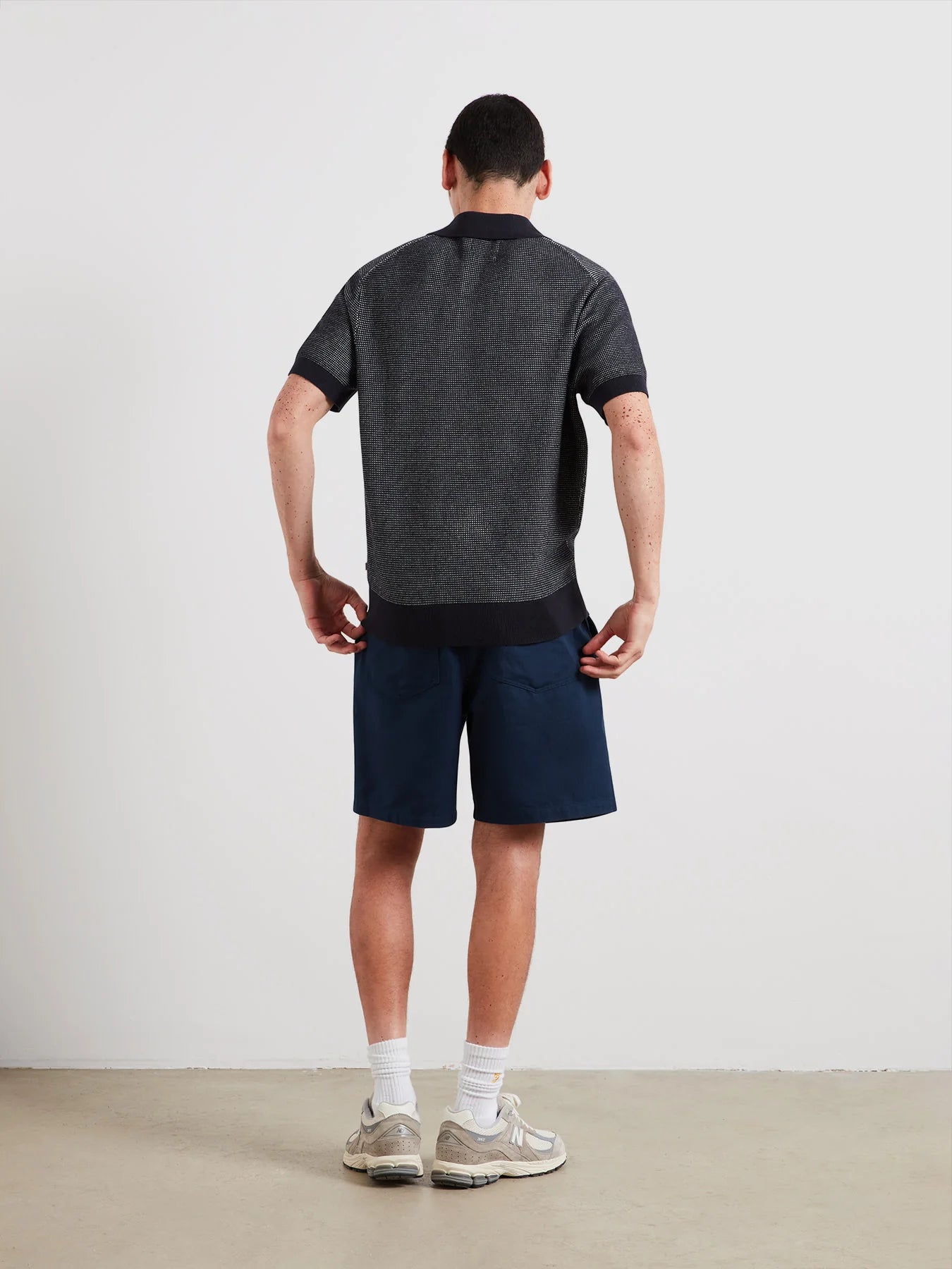 Farah Birch Knitted Polo Shirt In True Navy