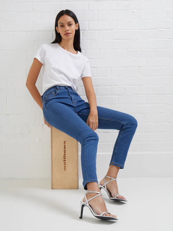 French Connection Rebound Response Skinny Jeans 30 Inch Mid Wash