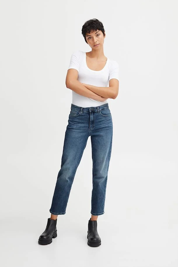 Ichi Twiggyih Raven Jeans Medium Blue