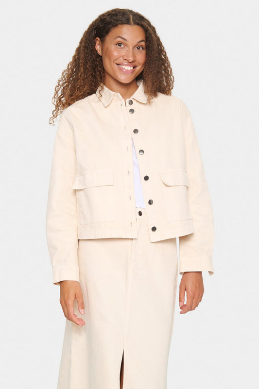 Saint Tropez Ilu Denim Jacket, Cream