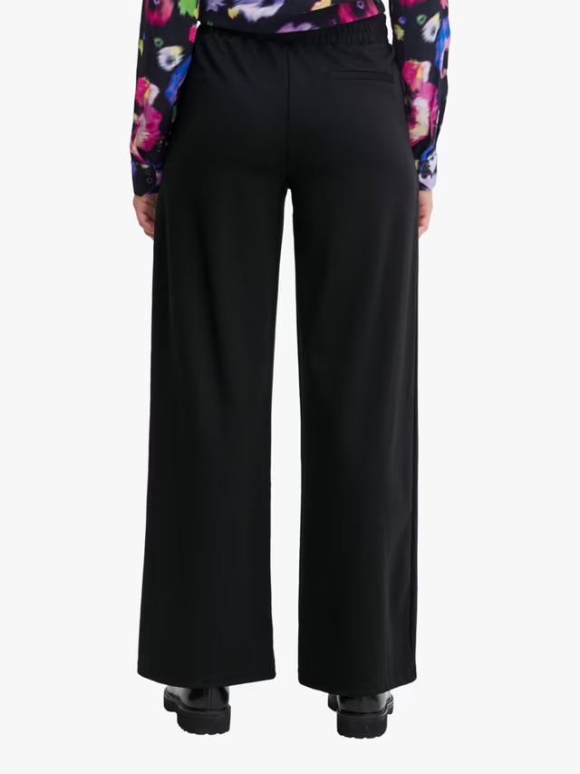 ICHI Kate Wide Leg Trousers, Black