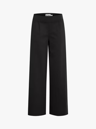 ICHI Kate Wide Leg Trousers, Black