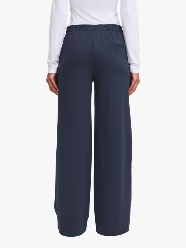 ICHI Kate Wide Leg Trousers, Total Eclipse