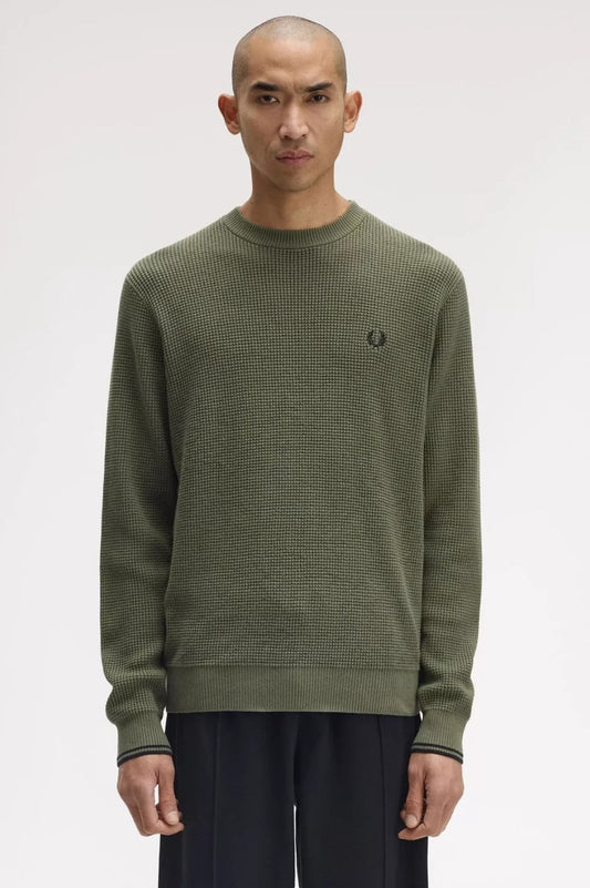 Fred Perry Waffle Stitch Cotton Jumper