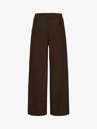 ICHI Kate Wide Leg Tailored Trousers, Chocolate Torte