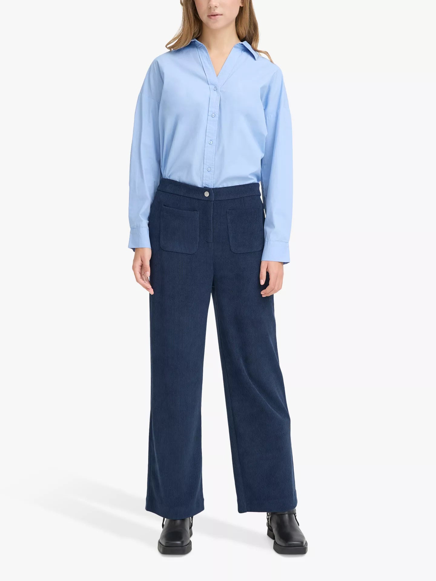 Ichi Kate Corduroy Wide Leg Trousers