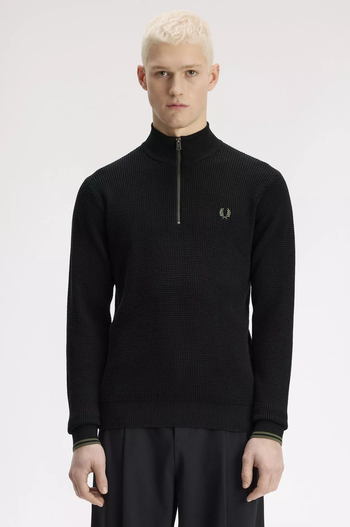 Fred Perry Half Zip Cotton Jumper