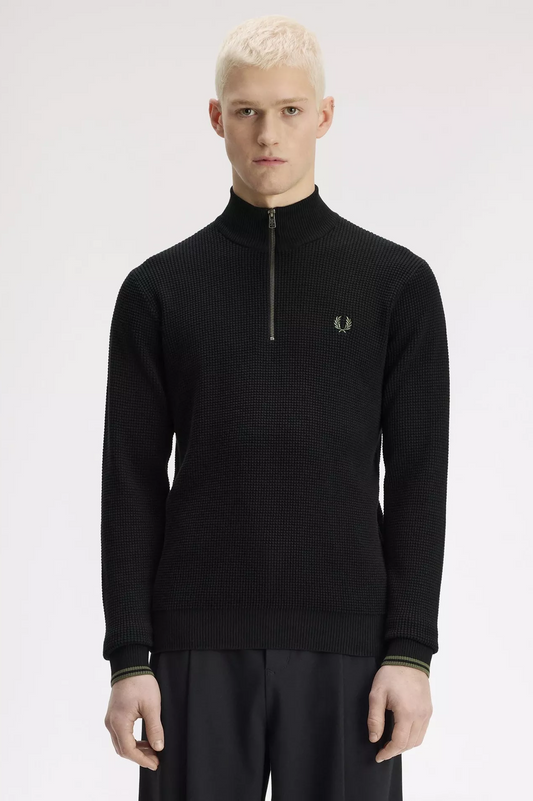 Fred Perry Half Zip Cotton Jumper