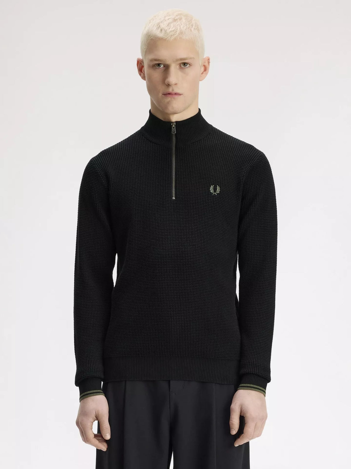 Fred Perry Half Zip Cotton Jumper