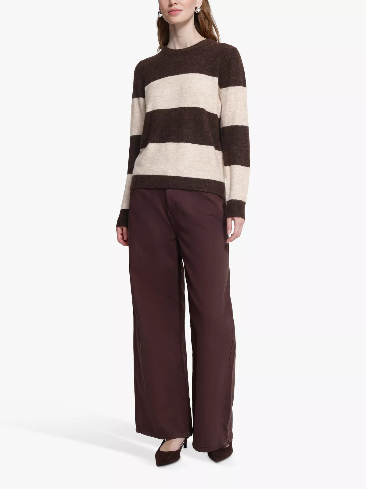 ICHI Ihedeen Stripe Crew Neck Jumper