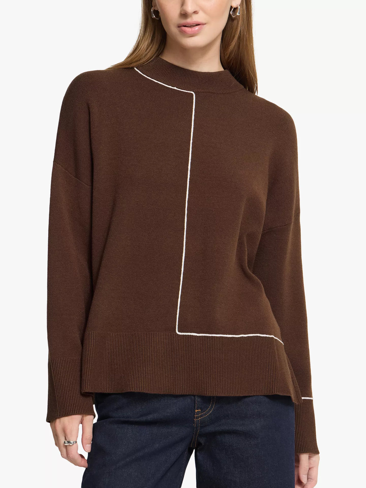 Ichi Ihballia Mock Neck Long Sleeve Jumper