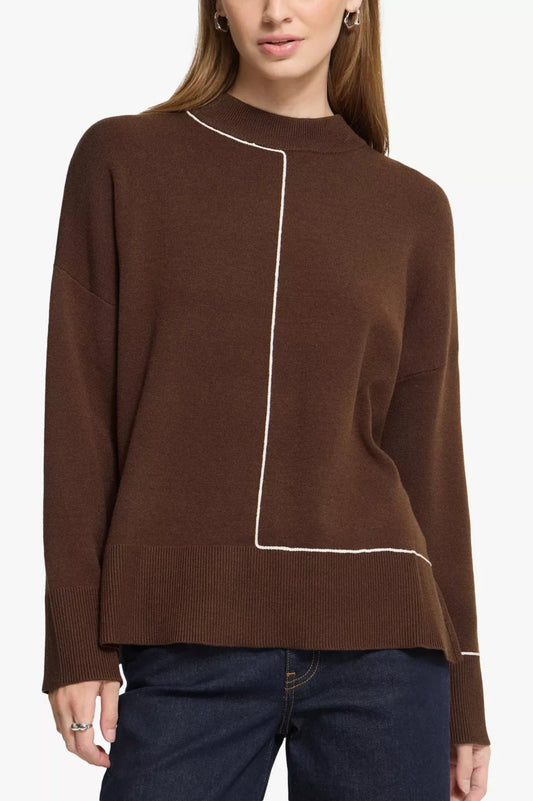 Ichi Ihballia Mock Neck Long Sleeve Jumper
