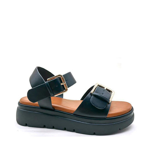 Black platform sandals