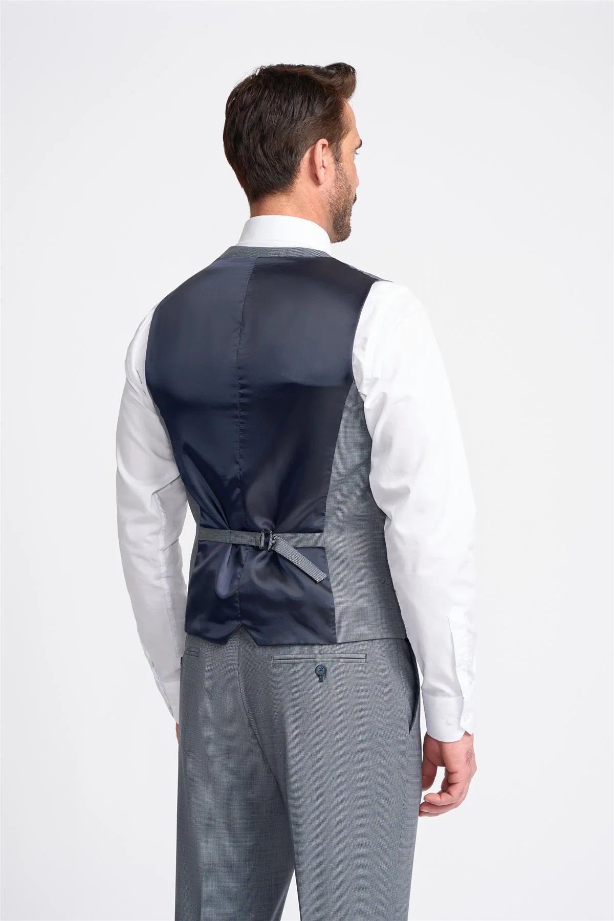 Cavani Bond Wool Rich Puppy Tooth Waistcoat