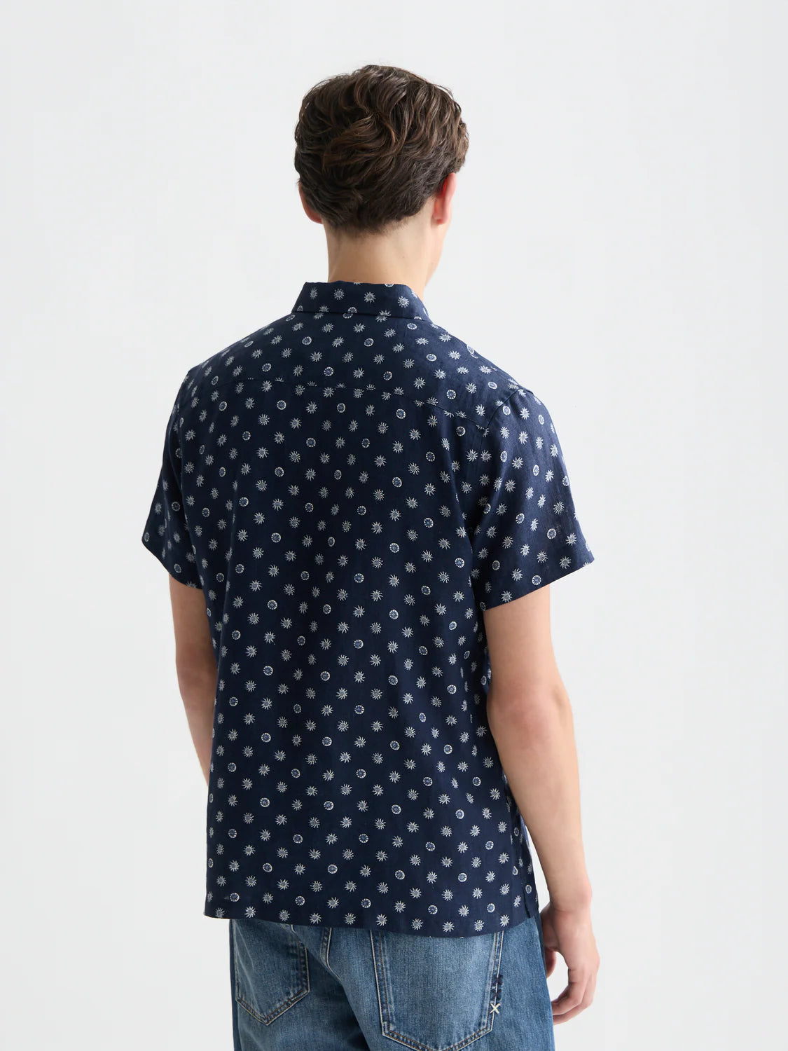 Scotch and Soda Printed linen short sleeve shirt