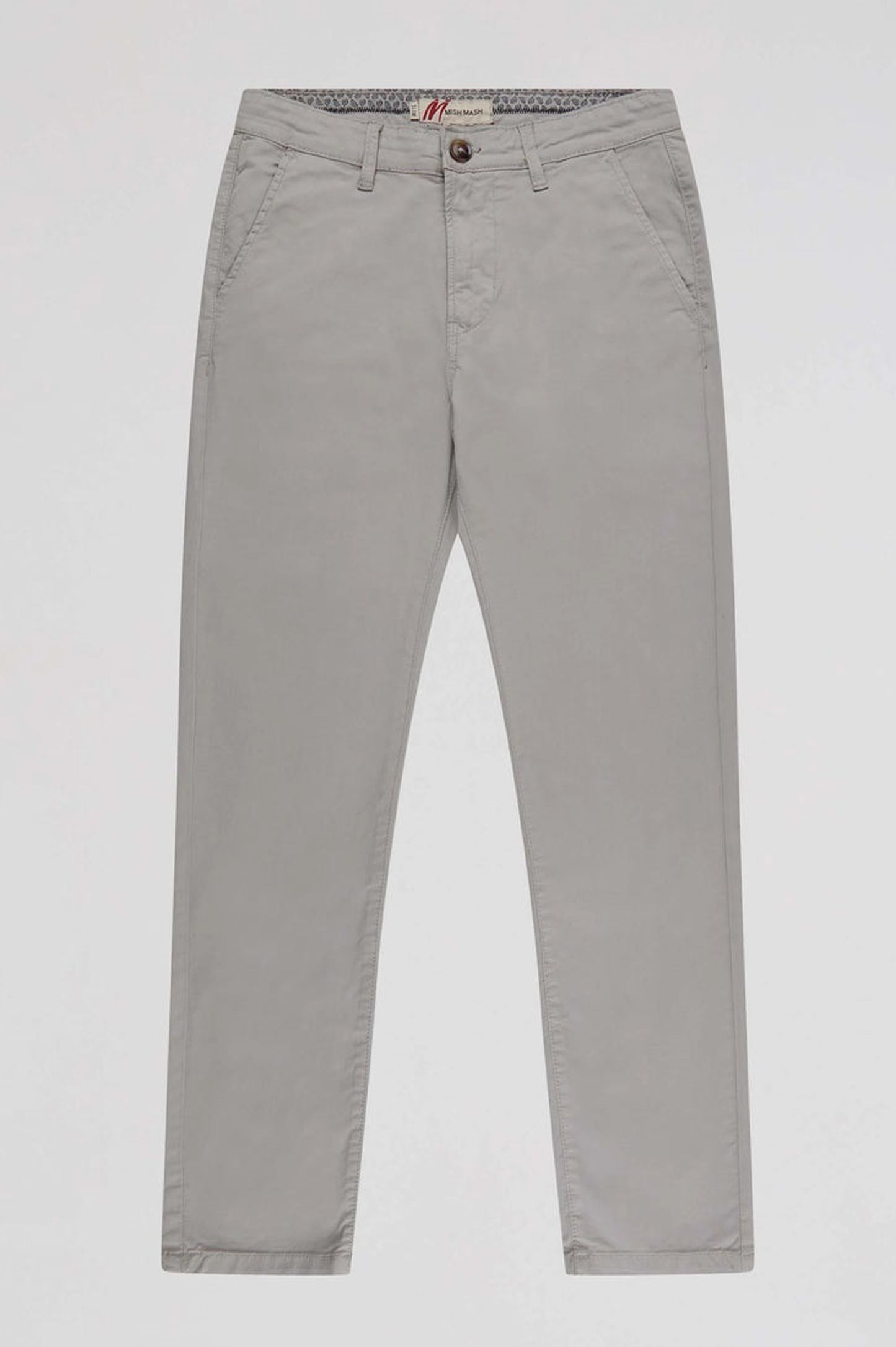 Mish Mash Slim Fit Mid Stretch Cotton Bromley Lt Grey Chino Trousers