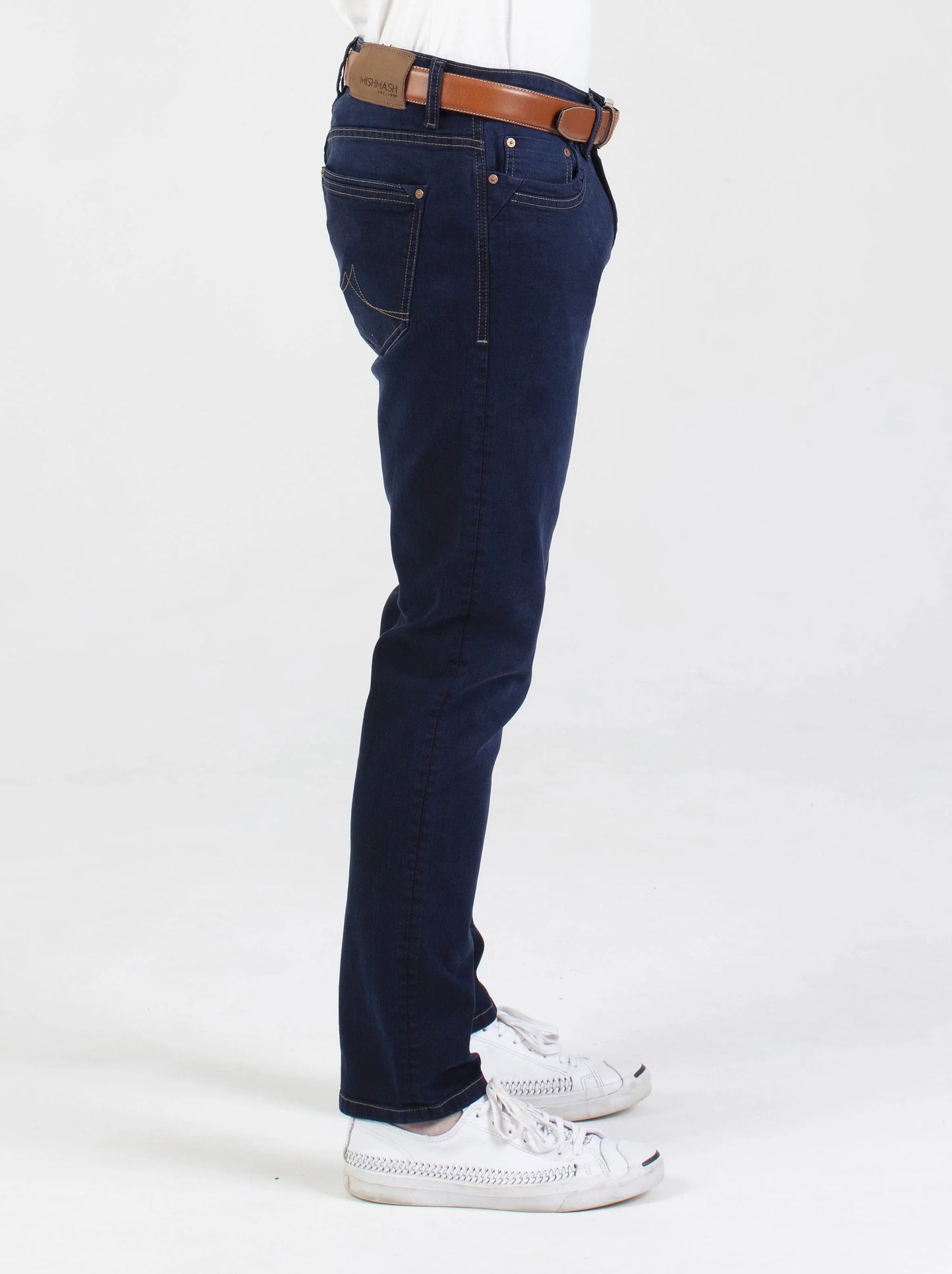 Mish Mash Tapered Fit Mid Stetch Alento Navy Jeans