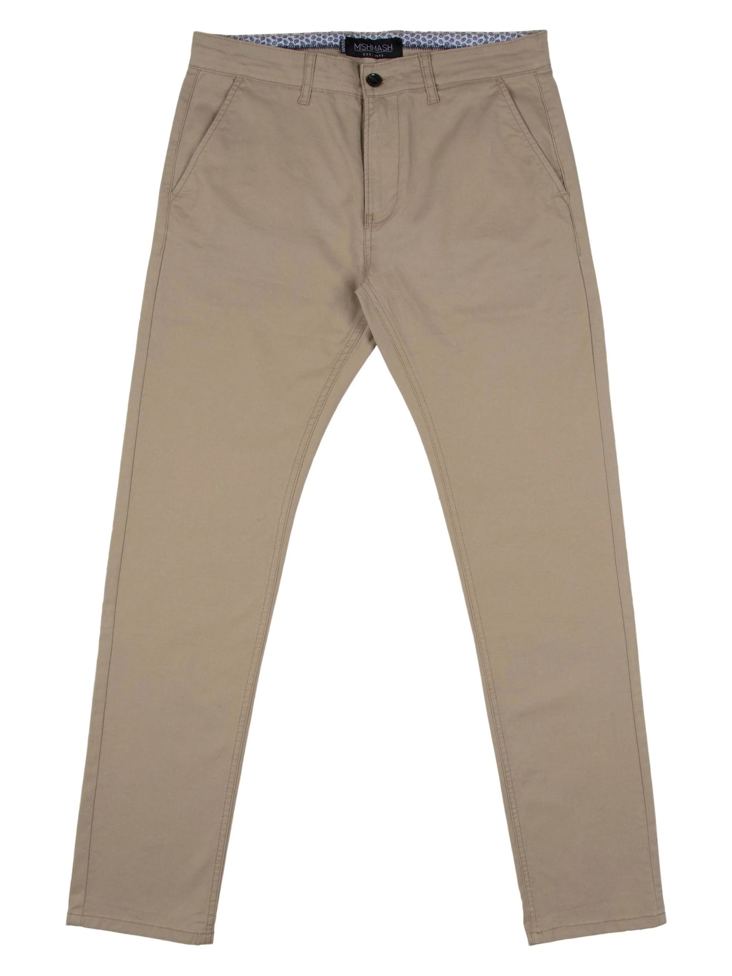 Mish Mash Slim Fit Mid Stretch Casual Cotton Bromley Stone Chino Trouser