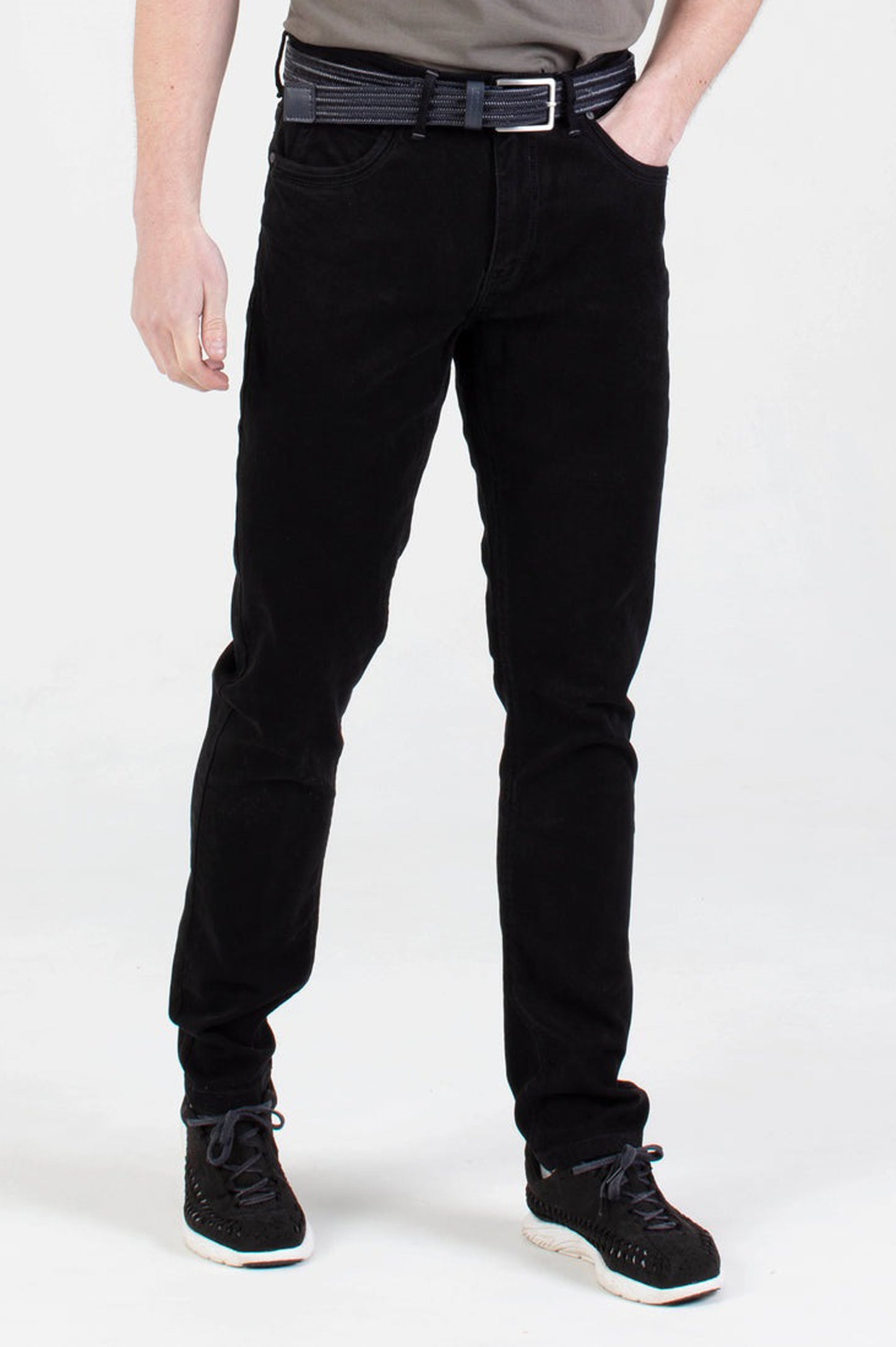 Mish Mash Tapered Fit Mid Stretch Brushed Denim Hawker Black Jeans