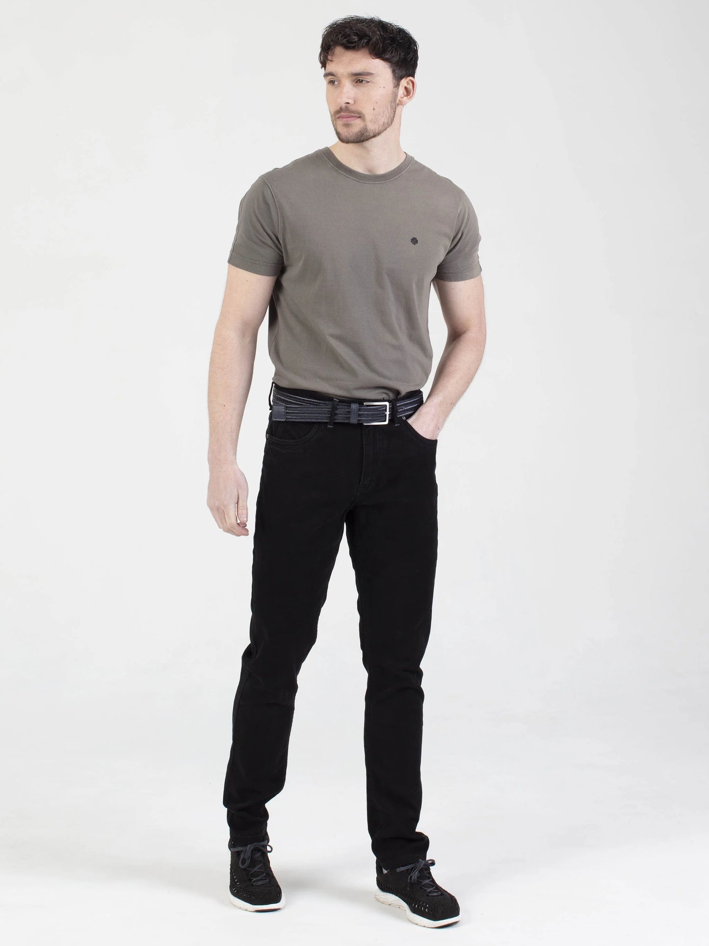 Mish Mash Tapered Fit Mid Stretch Brushed Denim Hawker Black Jeans